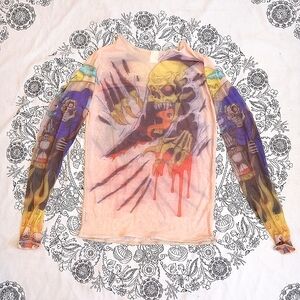 'Grim Reaper' - Long sleeve mesh top